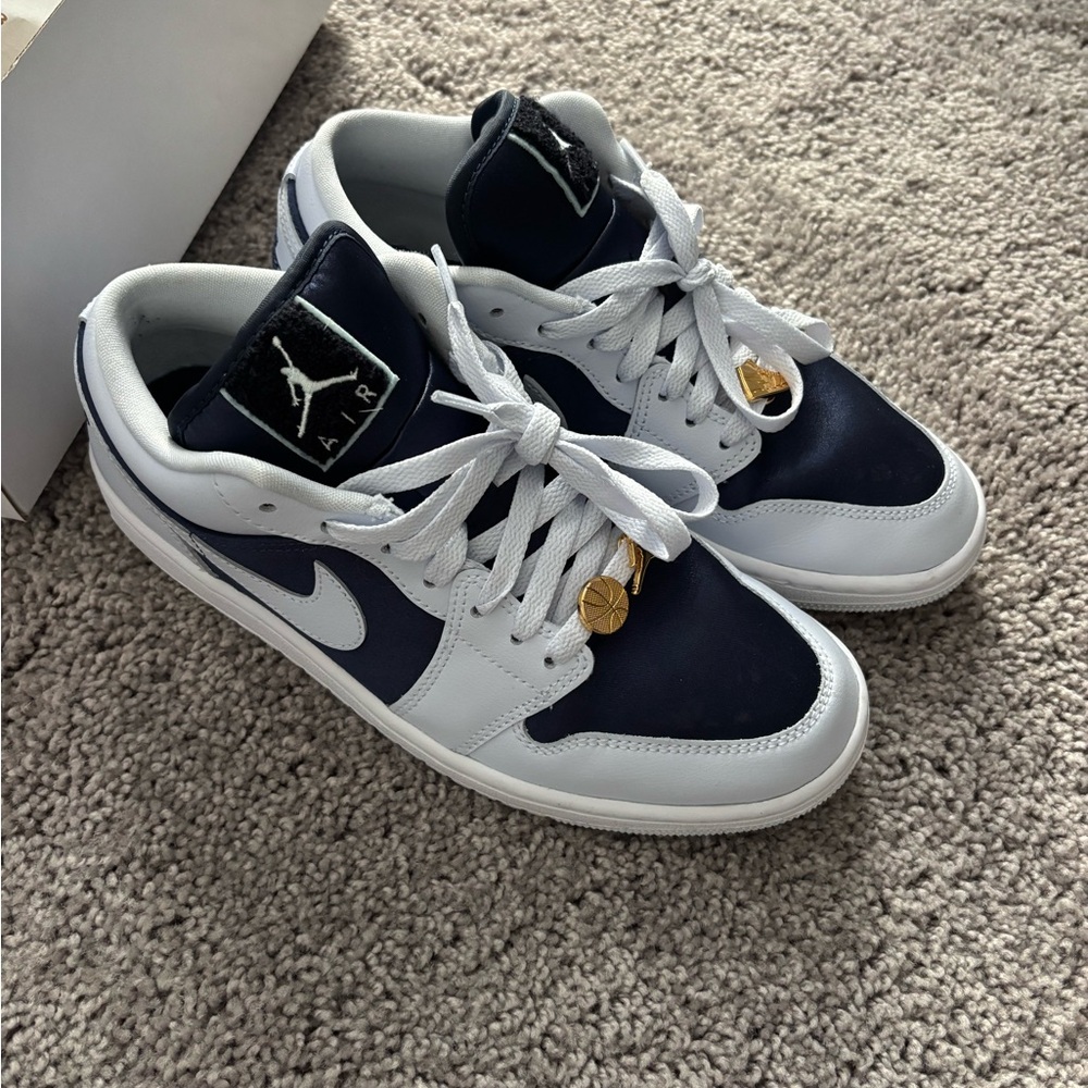 Jordan Navy and White Women's Sneakers